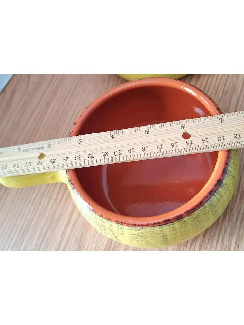 De Silva VTG Yellow Glazed Terracotta Handled Bowls - Made in Italy - 3 Set